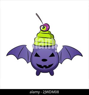 Tazza di caffè spoky con superficie gringiante. Illustrazione Vettoriale