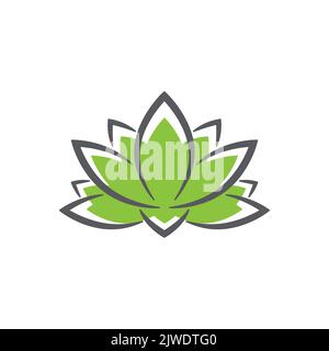 modelli di logo lineari lotus. Logo vettoriale floreale lineare in loto. Disegno fiore di loto contorno. Illustrazione vettoriale. Icona Lotus. Illustrazione Vettoriale