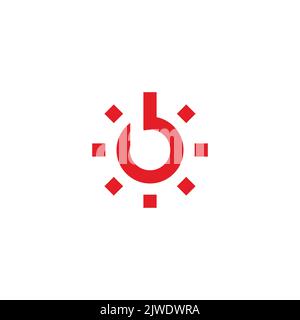 lettera b logo swirl sole vettore Illustrazione Vettoriale