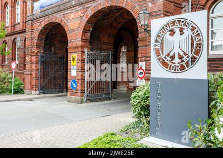 Porta dell'Arsenale Navale 1 a Wilhelmshaven Foto Stock