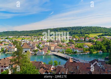 Vista panoramica della città di Schaffhausen, Svizzera Foto Stock