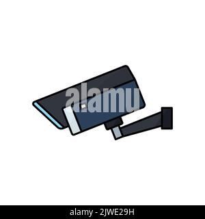 Icona CCTV. Icona relativa all'elettronica, tecnologia. Stile icona di colore lineare, colorato. Design semplice modificabile Illustrazione Vettoriale