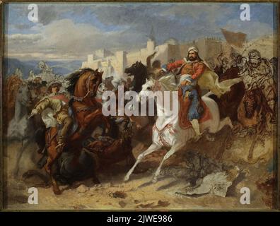 Episodio delle guerre austro-turche, schizzo. Chlebowski, Stanisław (1835-1884), pittore Foto Stock