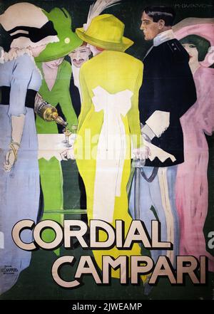 Bel poster vintage di Cordial Campari. Immagine scattata alla Galleria Campari vicino a Milano. Foto Stock