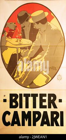 Vecchio poster pubblicità Bitter Campari. Immagine scattata alla Galleria Campari vicino a Milano. Foto Stock