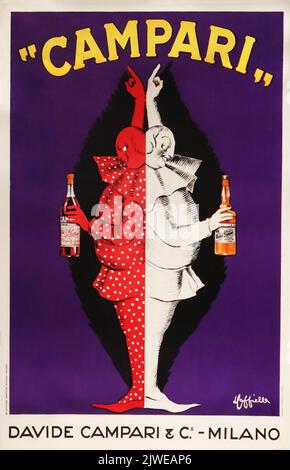 Vecchia pubblicità di bevande Campari. Immagine scattata alla Galleria Campari vicino a Milano. Foto Stock