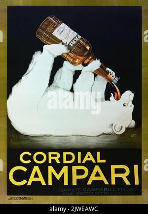 Vecchia pubblicità di Cordial Campari con un orso polare. Immagine scattata alla Galleria Campari vicino a Milano. Foto Stock