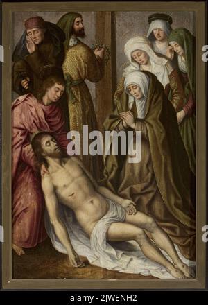 Lutto di Cristo (Matteo 27:59–61; Marco 15:46–47; Luca 23:53–56; Giovanni 19:38–42). Goes, Hugo van der (ca 1440-1482), pittore Foto Stock