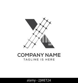 Design del logo dell'architettura Letter X. Modello vettoriale di Real Estate Icon, Architect and Construction Symbol Illustrazione Vettoriale