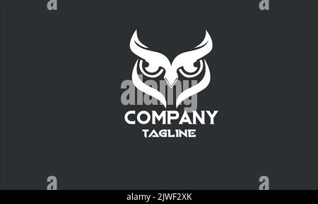 modello con logo owl minimo Illustrazione Vettoriale