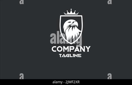 modello con logo aquila minimo Illustrazione Vettoriale