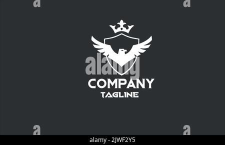modello con logo aquila minimo Illustrazione Vettoriale