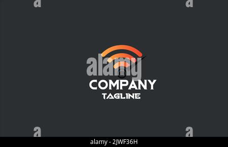 Modello con logo WiFi a velocità minima Illustrazione Vettoriale