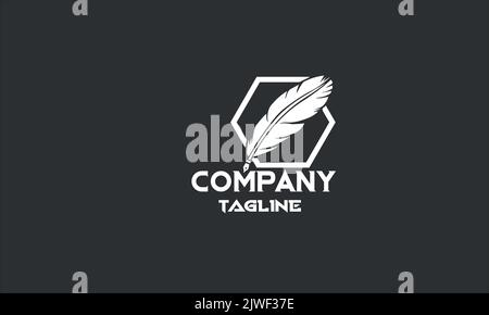 modello minimal con logo a penna Illustrazione Vettoriale