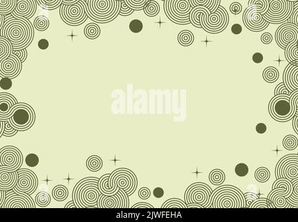 vintageframe con disegno astratto di fumo o nuvole Illustrazione Vettoriale