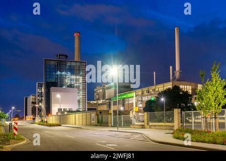 La centrale a gas naturale di Lausward, la più efficiente centrale a gas e turbine a vapore al mondo, genera elettricità e teleriscaldamento, un Foto Stock