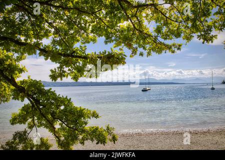 DE - BAVIERA: Tranquillità lungo il lago Starnberg a Feldafing, Oberbayern Foto Stock