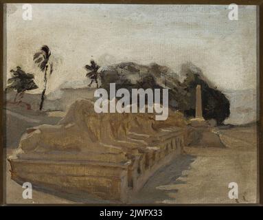 Sphinx Alley, tempio di Amun-Re a Karnak. Dal viaggio in Egitto. Ciągliński, Jan (1858-1913), pittore Foto Stock
