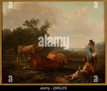 Scena pastorale. Nerly, Friedrich (1807-1878), pittore Foto Stock