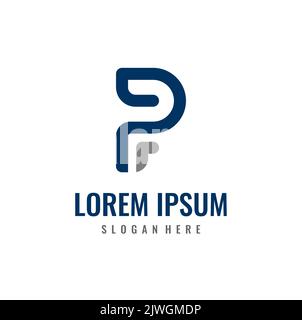 Lettera P vettore logo per Finanza, elementi modello di disegno icone Illustrazione Vettoriale