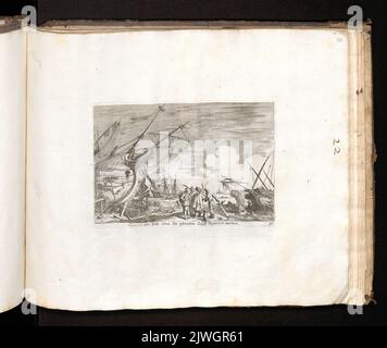 Sguerro oder Blan alma die gebrochne Schiff Repariert werden. Küsel, Melchior i (1626-1683), artista grafico, Baur, Johann Wilhelm (1607-1642), artista grafico Foto Stock