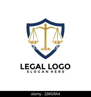 Studio legale Logo Template Design. Concetto di vettore di logo legale Illustrazione Vettoriale