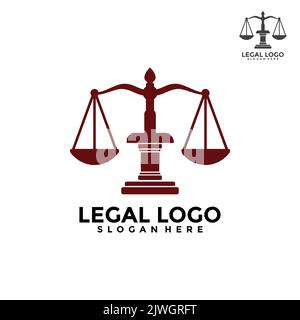 Studio legale Logo Template Design. Concetto di vettore di logo legale Illustrazione Vettoriale