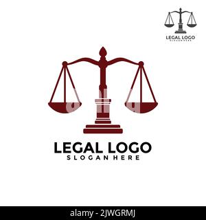 Studio legale Logo Template Design. Concetto di vettore di logo legale Illustrazione Vettoriale