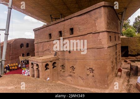 LALIBELA, ETIOPIA - 29 MARZO 2019: Bet Maryam, chiesa di Lalibela, Etiopia Foto Stock