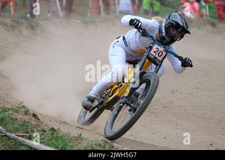 Val di Sole, Italia. 03rd Set, 2022. Elite uomo e donna discesa libera, MTB - Mountain Bike in Val di Sole, 03 2022 settembre Credit: Agenzia indipendente per le foto/Alamy Live News Foto Stock