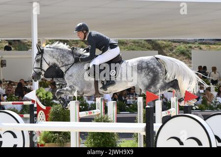 Roma, Italia. 03rd Set, 2022. Ludger Beerbaum (aquile di Berlino), durante la GCL del 3th settembre 2022 al Circo massimo di Roma. Credit: Independent Photo Agency/Alamy Live News Foto Stock