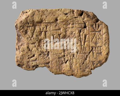 Frammento cegły z napisem klinowym. Sconosciuto, autore Foto Stock