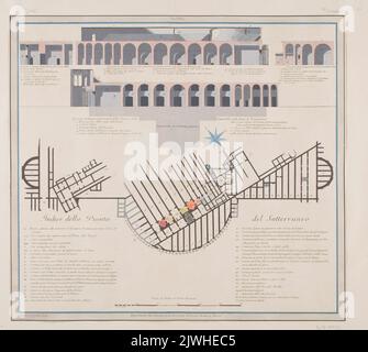 Vestigia delle Terme di Tito. Piano della metropolitana. Carlone, Marco (1742-1796), grafico, Brenna, Vincenzo (1745-1820), Disegnatore, cartoonista, Mirri, Ludovico (1738-1786), editore Foto Stock