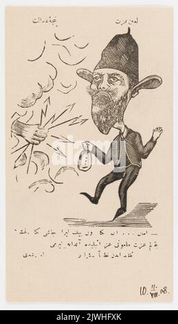 Flier con caricatura di Izzet Pasha. Sconosciuto, artista grafico Foto Stock