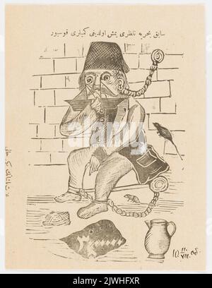 Flier con caricatura di Izzet Pasha. Sconosciuto, artista grafico Foto Stock