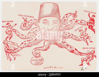 Flier con caricatura di Izzet Pasha. Sconosciuto, artista grafico Foto Stock