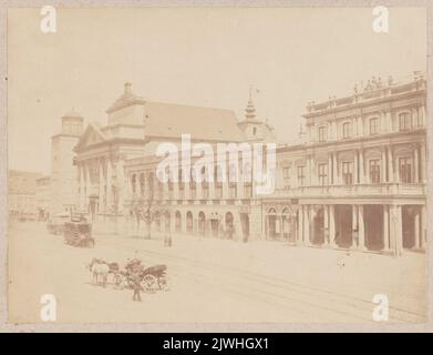 Varsavia. La chiesa di Bernardine, la costruzione della Zachęta fine Arts [Società] e il Resursa Obywatelska Palace. Brandel, Konrad (1838-1920), fotografo Foto Stock