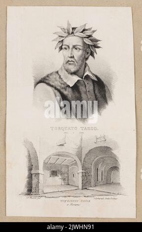 Ritratto di Torquato tassa. Bank Polski (Warszawa ; Zakład litografzny ; 1829-1862), litografia atelier, Piwarski, Jan Feliks (1794-1859), artista grafico Foto Stock