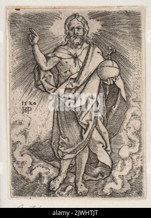 Cristo Salvatore Mundi, dal ciclo Cristo e i dodici Apostoli. Beham, Sebald (1500-1550), artista grafico Foto Stock