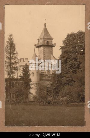 Radziejowice. Castello neo-gotico - vista generale. Sconosciuto, fotografo Foto Stock