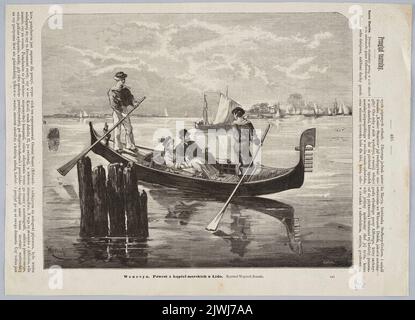 Riproduzione del disegno: Wojciech Kossak (1856-1942), di ritorno dal bagno in mare al Lido di Venezia; da: «Tygodnik Ilustrowany», 1875, 1, n. 405, pag. 147. Kossak, Wojciech (1856-1942), disegnatore, cartoonista, Nicz, Edward (1851-1916), incisore, Tygodnik Ilustrowany (Warszawa ; czasopismo ; 1859-1939), editore Foto Stock