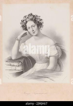Ritratto di Maria Szymanowski. D'Harlingue, V. (Petersburg ; drukarnia ; fl. CA 1830-1860), atelier di litografia, Borell, P. (18..-1901), artista grafico, Oleszkiewicz, Józef (1777-1830), disegnatore, cartoonista Foto Stock