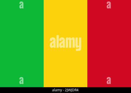 Flag vettore Mali. Paese Aftrican simbolo nazionale Illustrazione Vettoriale