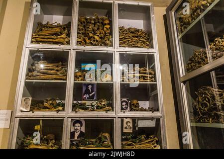 ADDIS ABEBA, ETIOPIA - 4 APRILE 2019: Mostre al Museo commemorativo dei martiri del terrore Rosso ad Addis Abeba, Etiopia Foto Stock