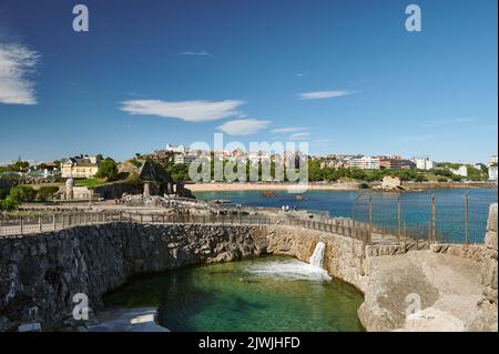 Quartiere Sardinero a Santander visto dalla Penisola de la Magdalena, Santander, Cantabria, Spagna, Europa Foto Stock