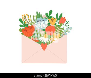 Fiore in lettera, presente e regalo Illustrazione Vettoriale