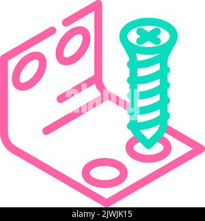 inserire bullone assieme mobili colore icona figura vettoriale Illustrazione Vettoriale