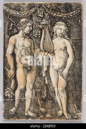 Hercules e la Muse con Lyre. Altdorfer, Albrecht (ca 1480-1538), artista grafico Foto Stock