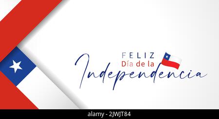 Feliz dia de la Independencia, traduzione dallo spagnolo: Happy Independence Day Chile. Tradizionale celebrazione cilena. Banner degli allarmi vettoriali Illustrazione Vettoriale