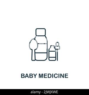 Icona Medicina del bambino. Icona monocromatica Simple Baby per modelli, web design e infografiche Illustrazione Vettoriale